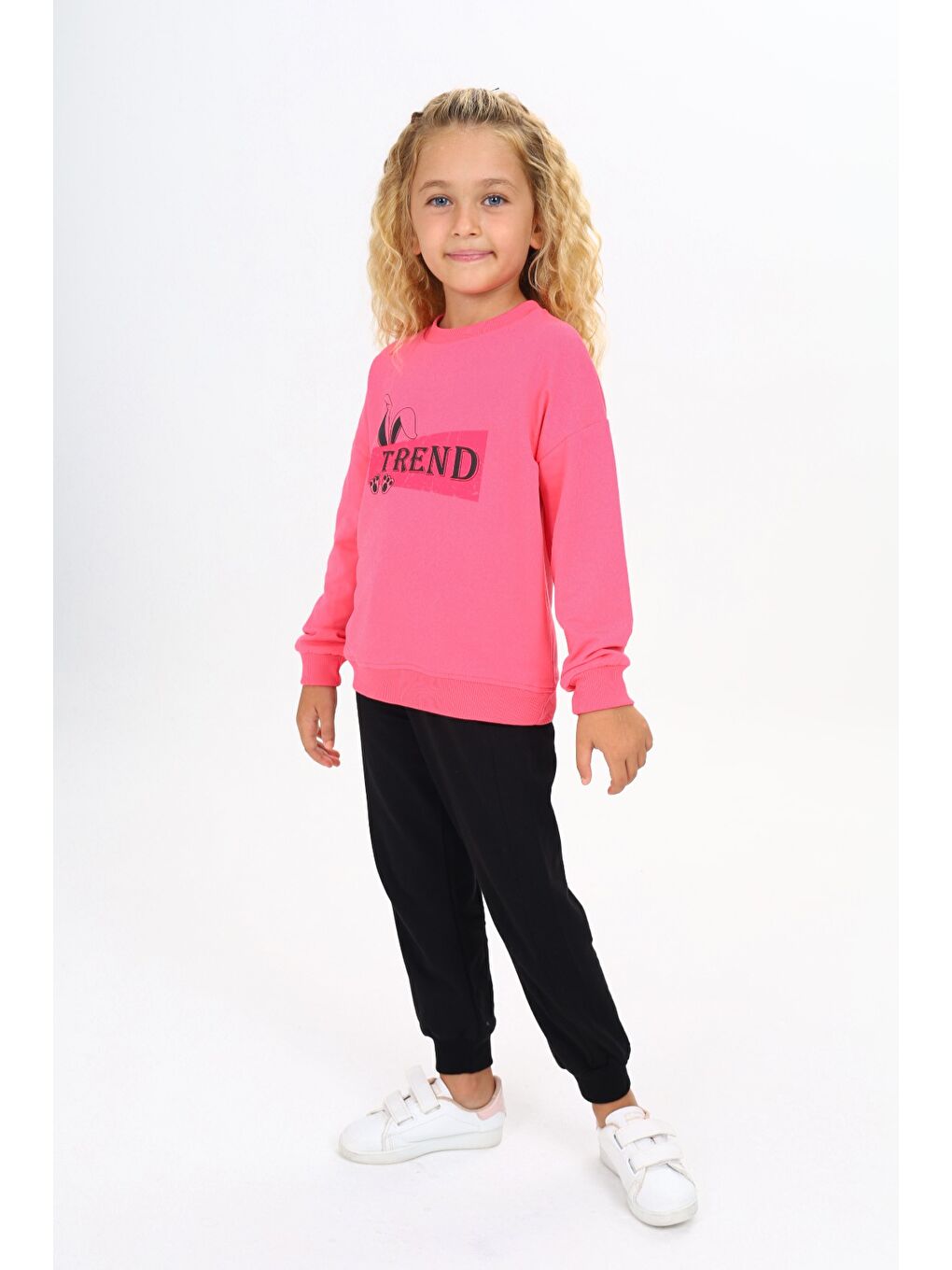 Fuşya Kız Çocuk Baskılı Eşofman Takım-2