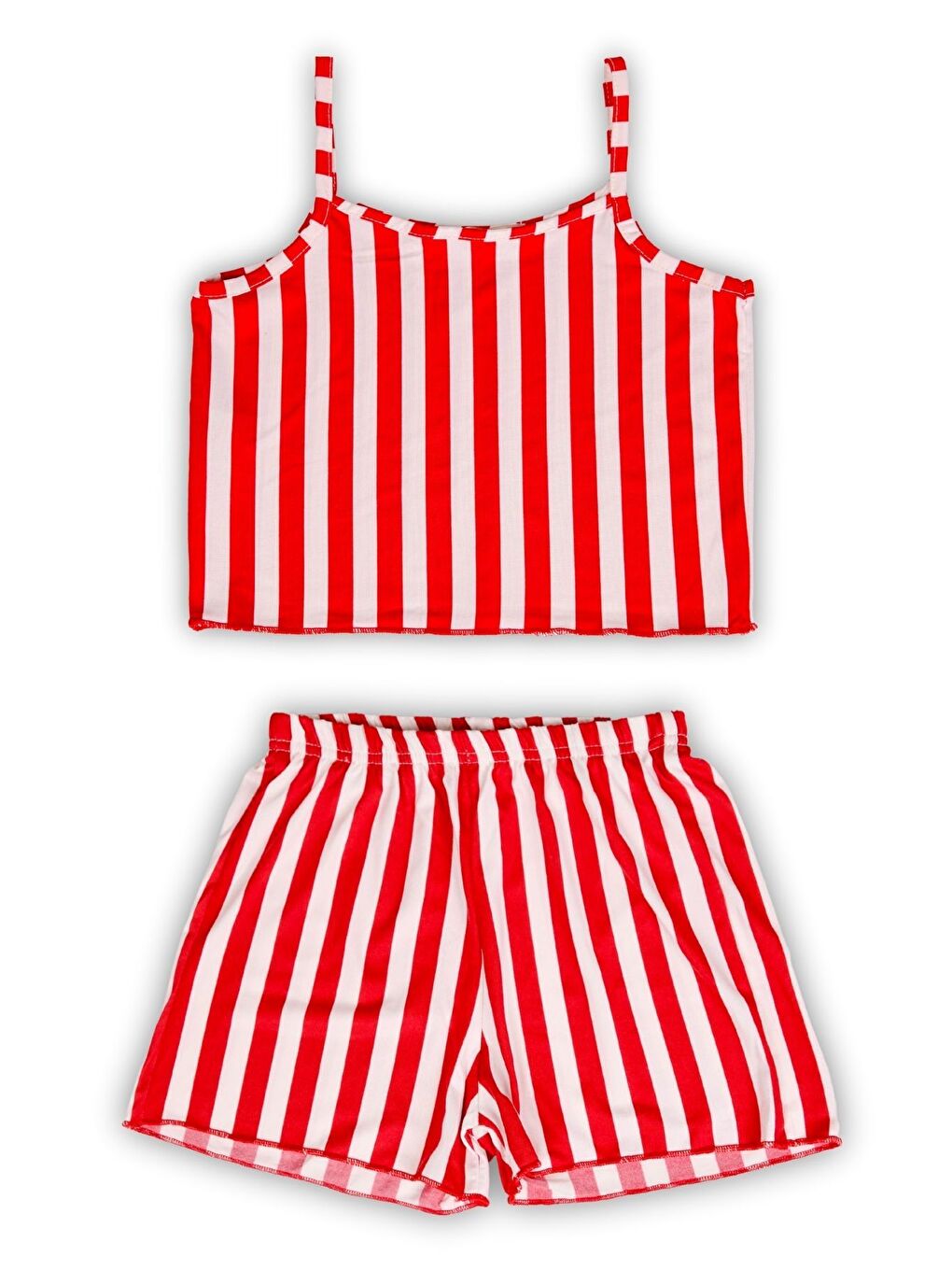 Kırmızı Kız Çocuk Askılı-Şortlu Yazlık 2'li Pijama Takımı-3