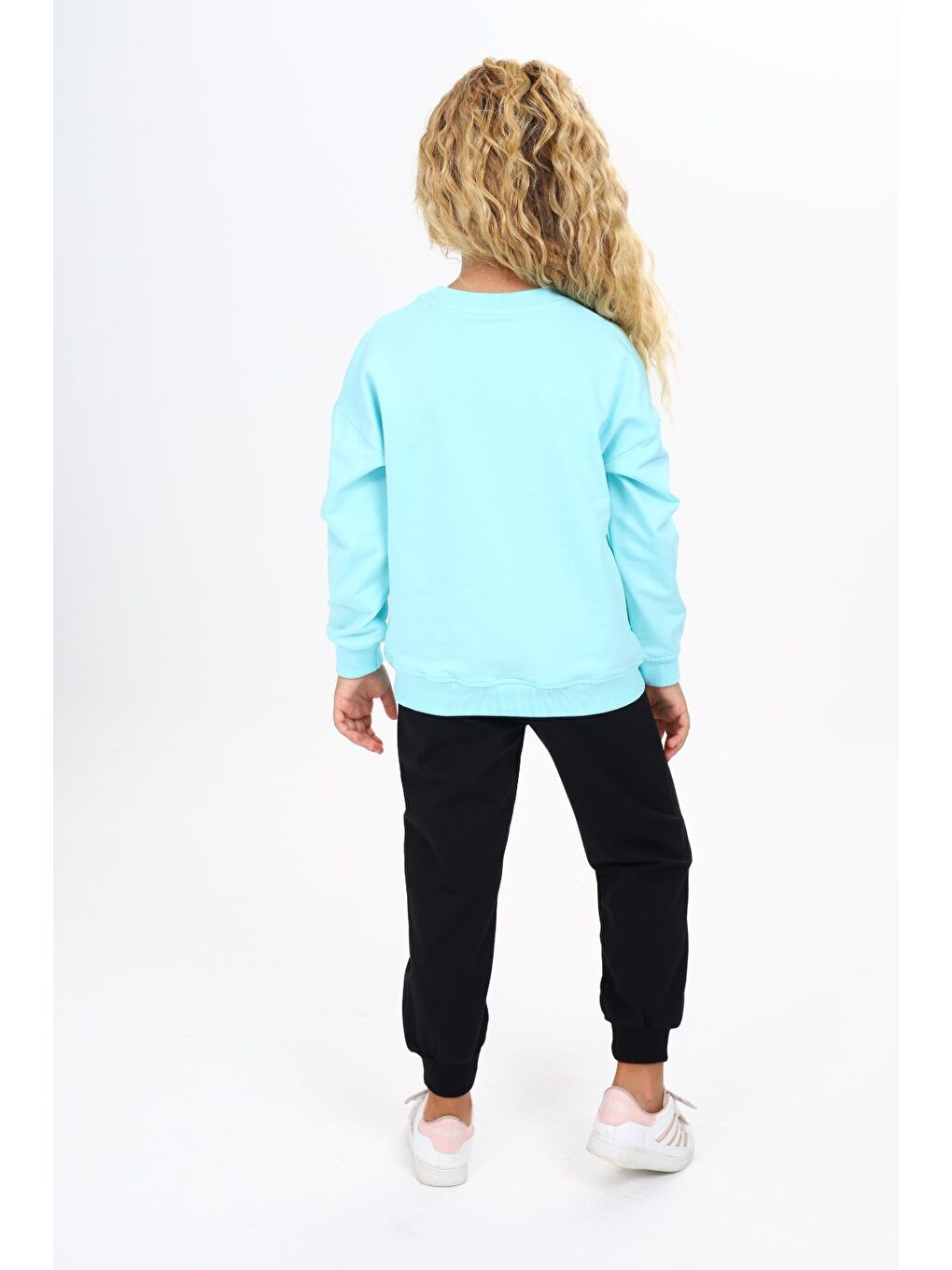 Turkuaz Kız Çocuk Baskılı Eşofman Takım-2