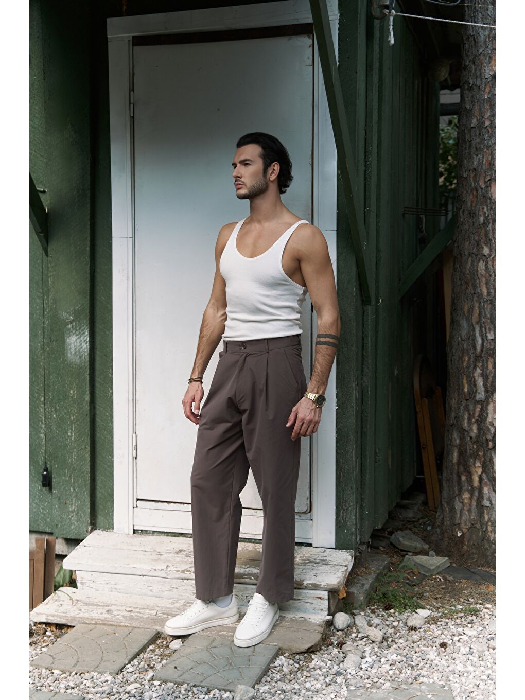 Kahverengi Sergio Düğmeli Kahve Erkek Pantolon-7