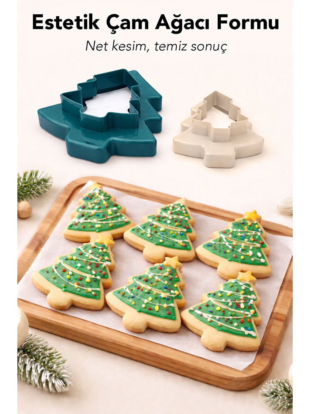 Karışık 2'li Çam Ağacı Kurabiye Kalıbı-1
