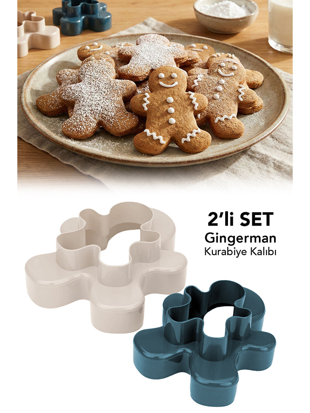 Karışık 2'li Gingerman Kurabiye Kalıbı