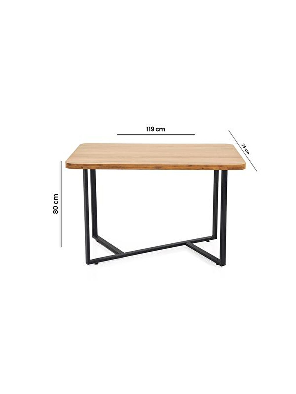 Kahverengi Lotus Metal Ayaklı Masa - Legnano-7