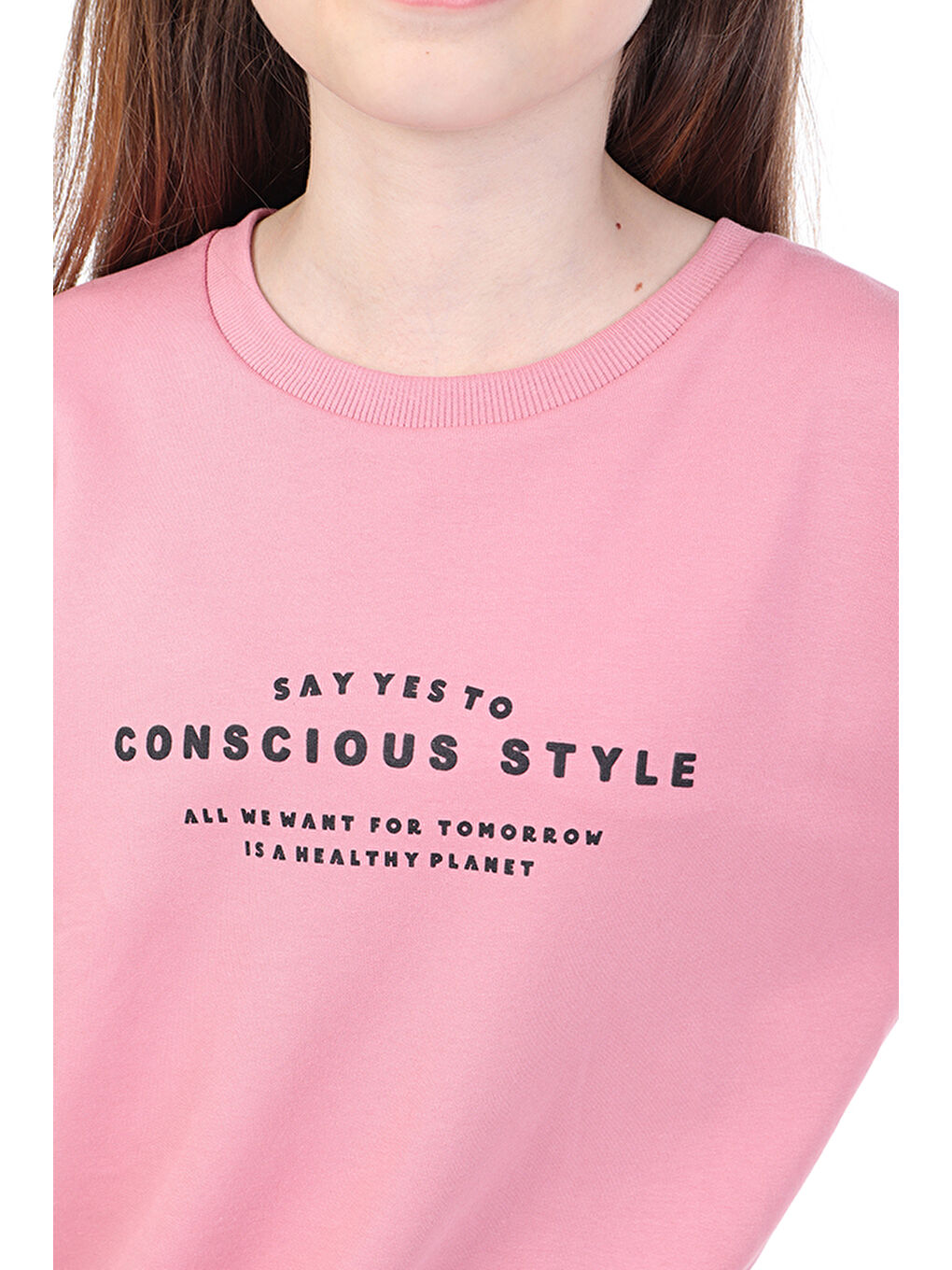 Pembe Kız Çocuk Baskılı Elbise-2