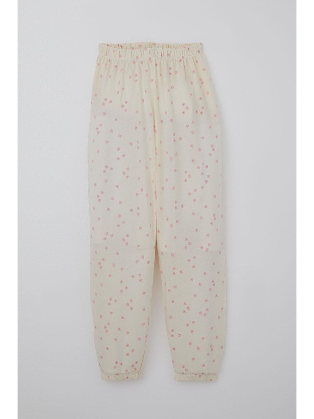 Ekru Kız Çocuk Pijama Takımı Çiçek Desenli Krem (4-7 Yaş)-2