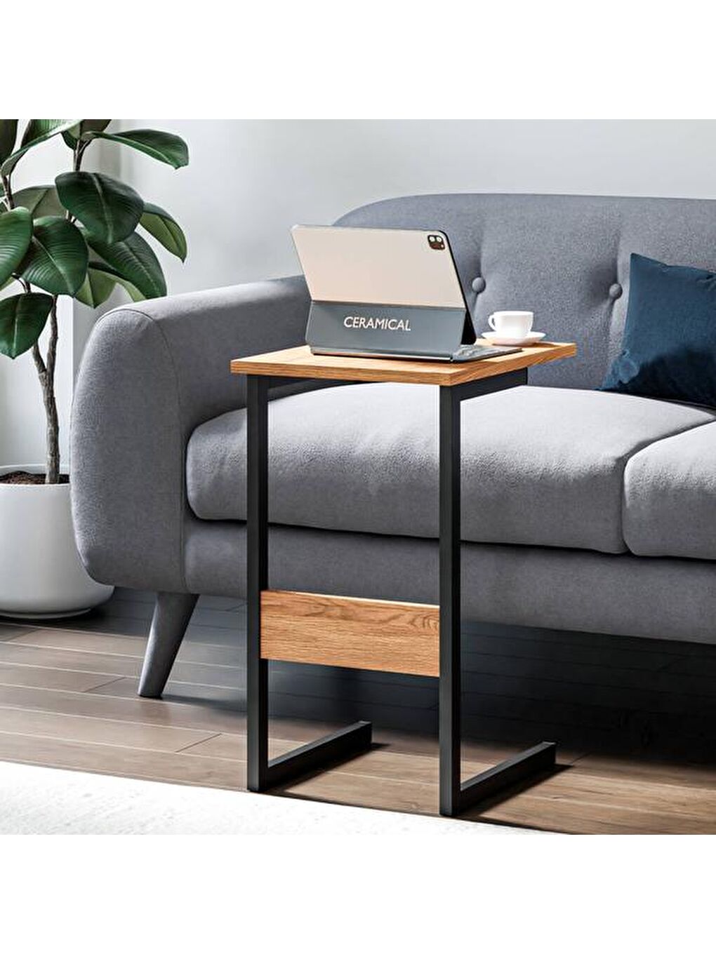 Lila C Sehpa - Ebru / Siyah - 67 cm