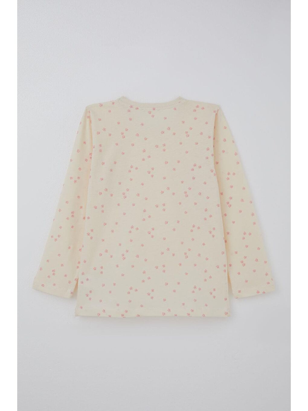 Ekru Kız Çocuk Pijama Takımı Çiçek Desenli Krem (4-7 Yaş)-3
