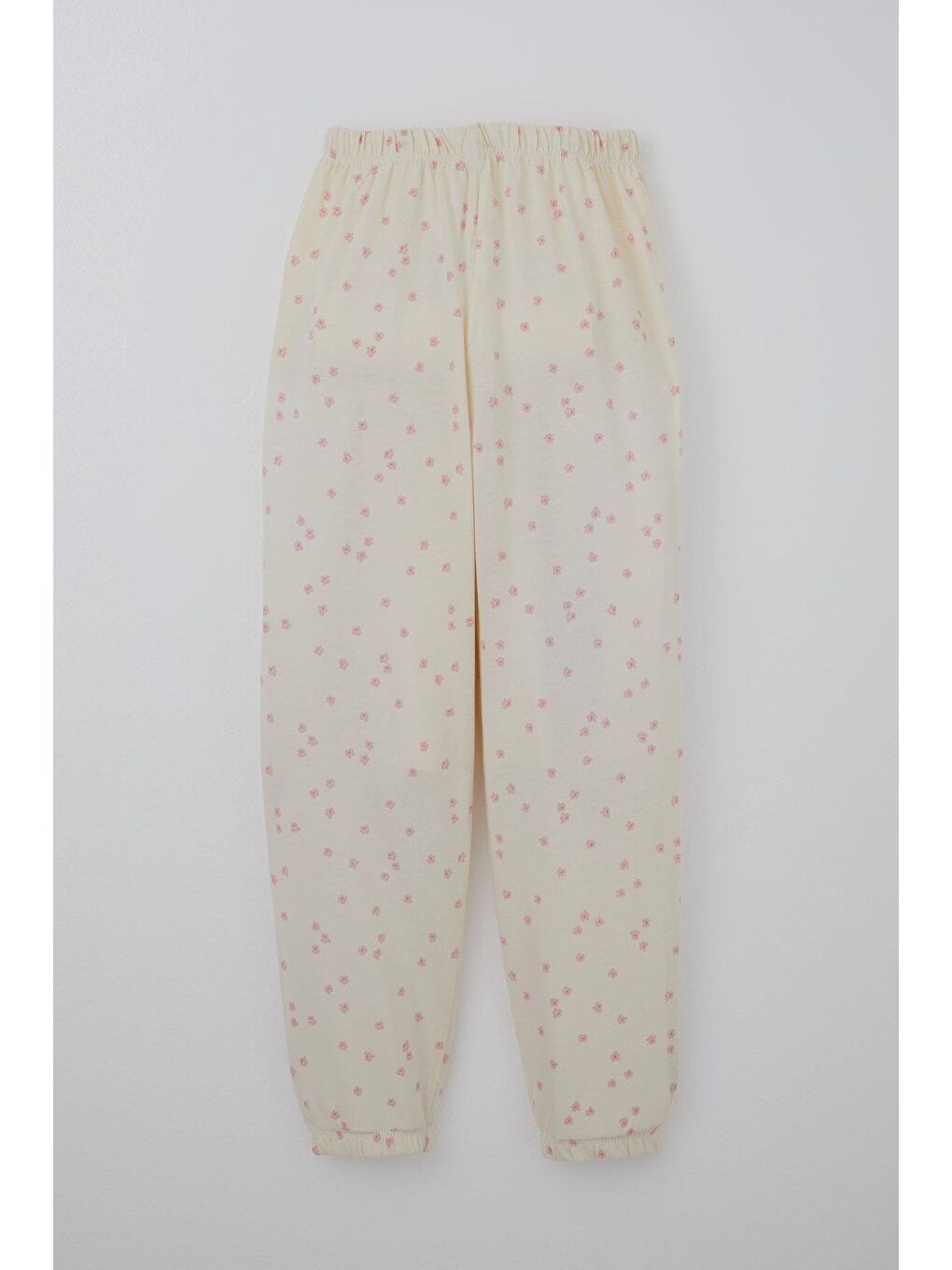 Ekru Kız Çocuk Pijama Takımı Çiçek Desenli Krem (4-7 Yaş)-4