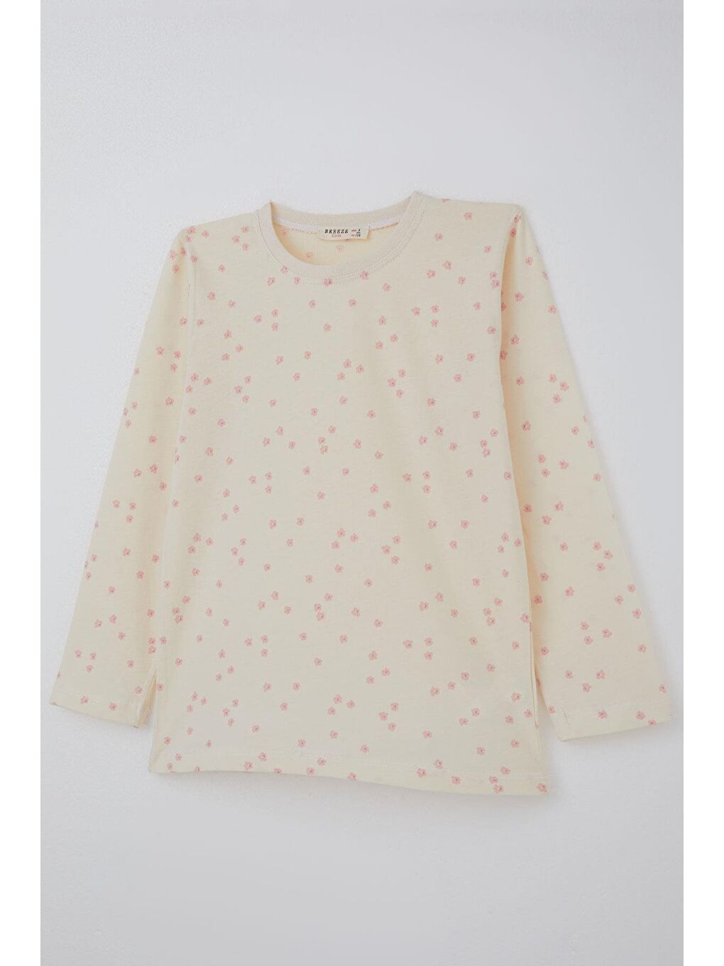 Ekru Kız Çocuk Pijama Takımı Çiçek Desenli Krem (4-7 Yaş)-6