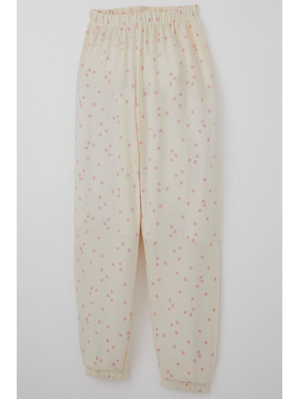 Ekru Kız Çocuk Pijama Takımı Çiçek Desenli Krem (4-7 Yaş)-7