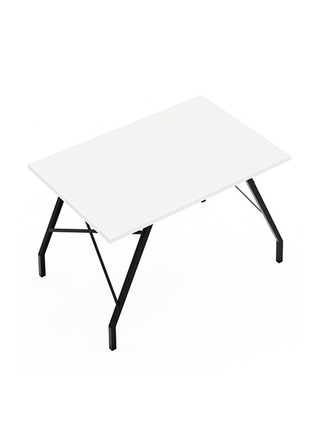 Metal Ayaklı Orta Sehpa - Beyaz - 46x44x90 cm-2