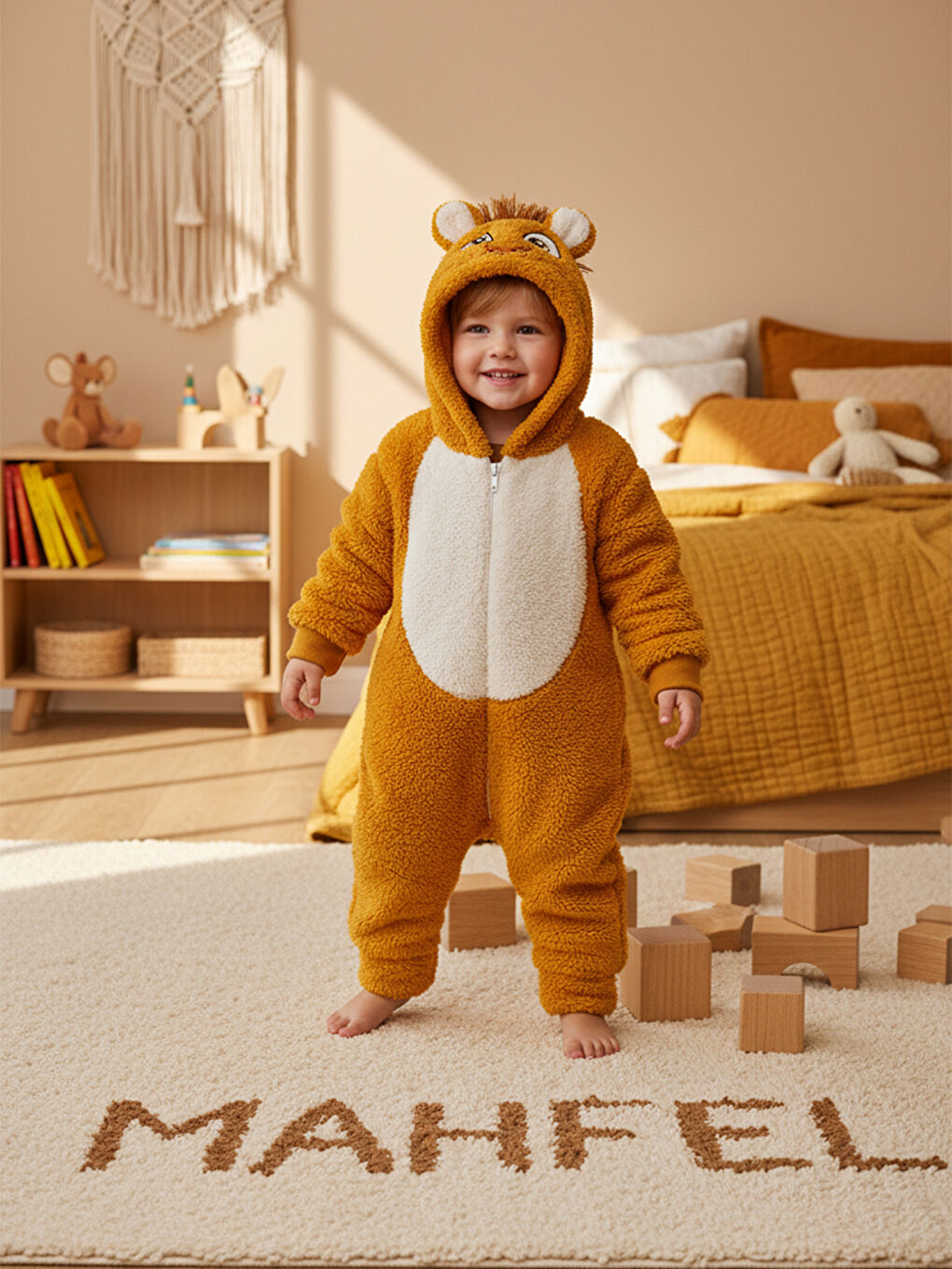 Kahverengi Welsoft Aslan Desenli Kışlık  Uyku Tulumu 1–6 Yaş-5