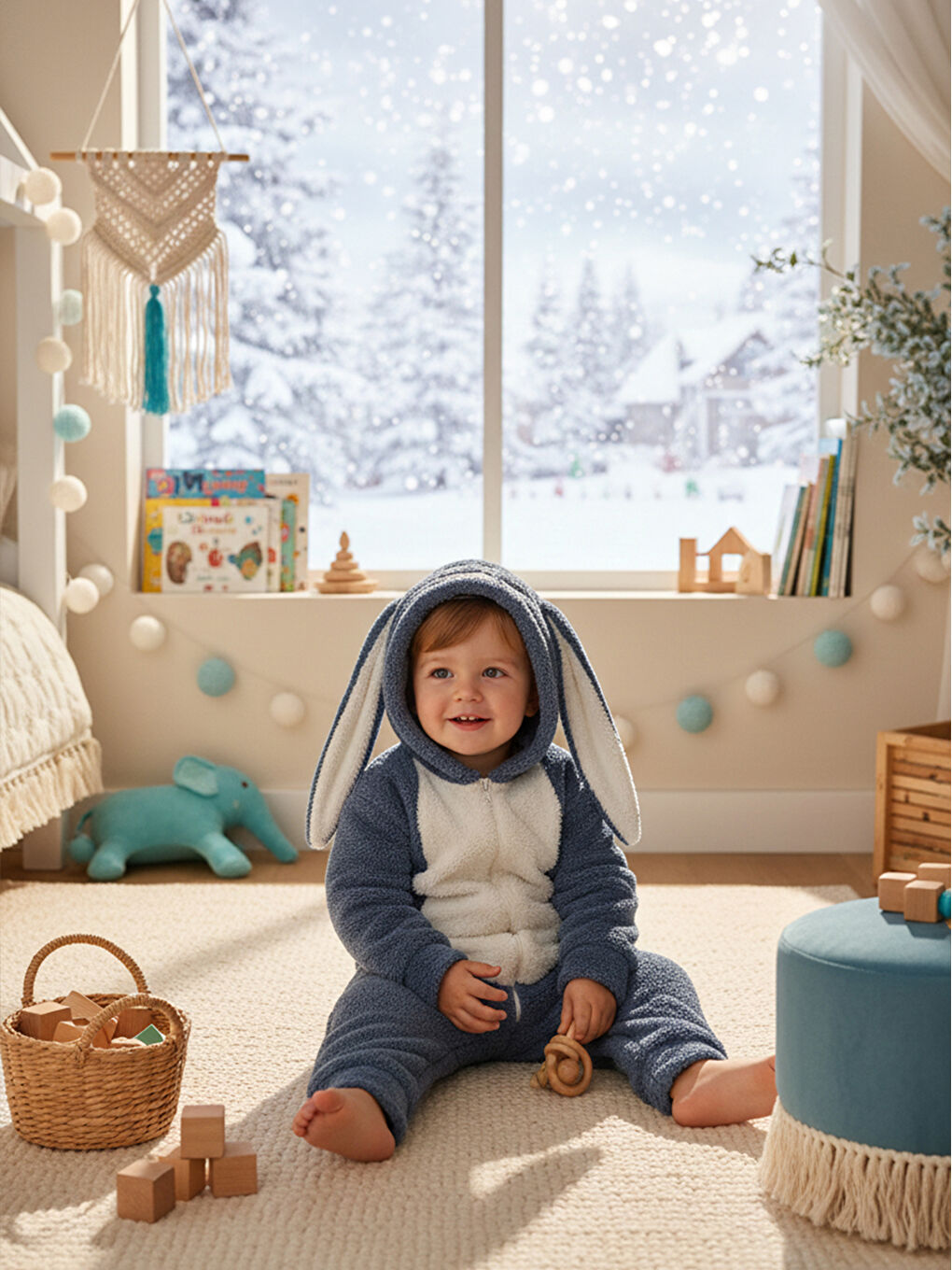 Welsoft Lacivert Desenli Kışlık  Uyku Tulumu 1–6 Yaş-1