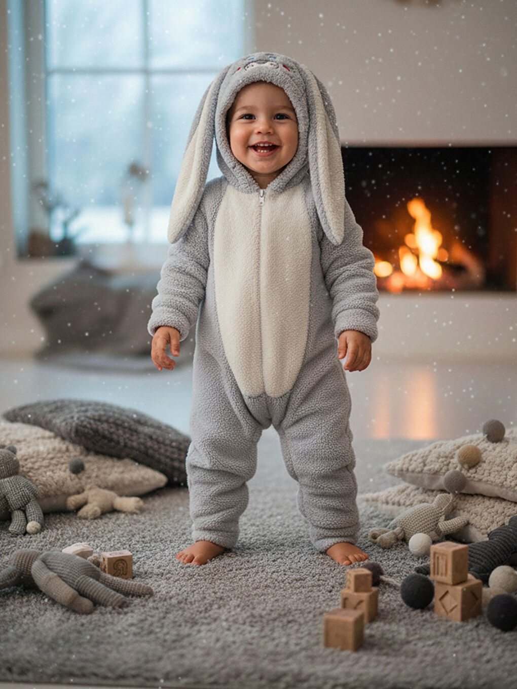 Welsoft Gri Desenli Kışlık  Uyku Tulumu 1–6 Yaş-1