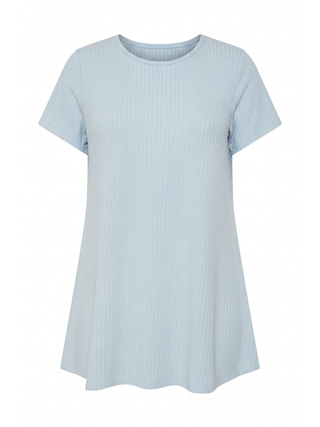 Mavi Fitilli Kumaş İnce T-shirt-4