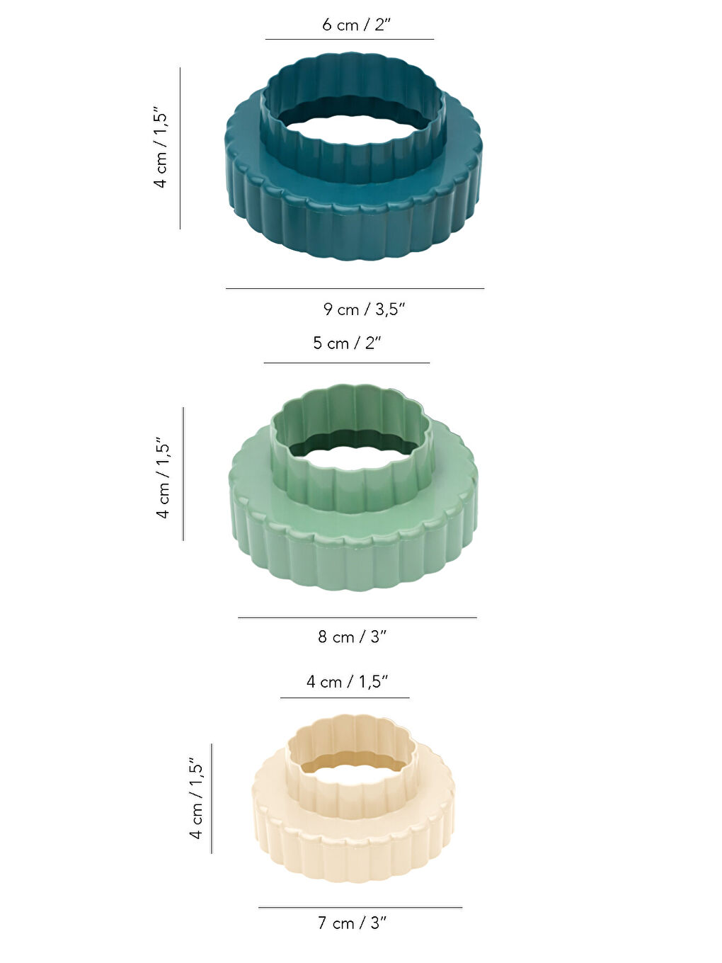 Karışık 3'lü Yuvarlak Kurabiye Kalıbı-4