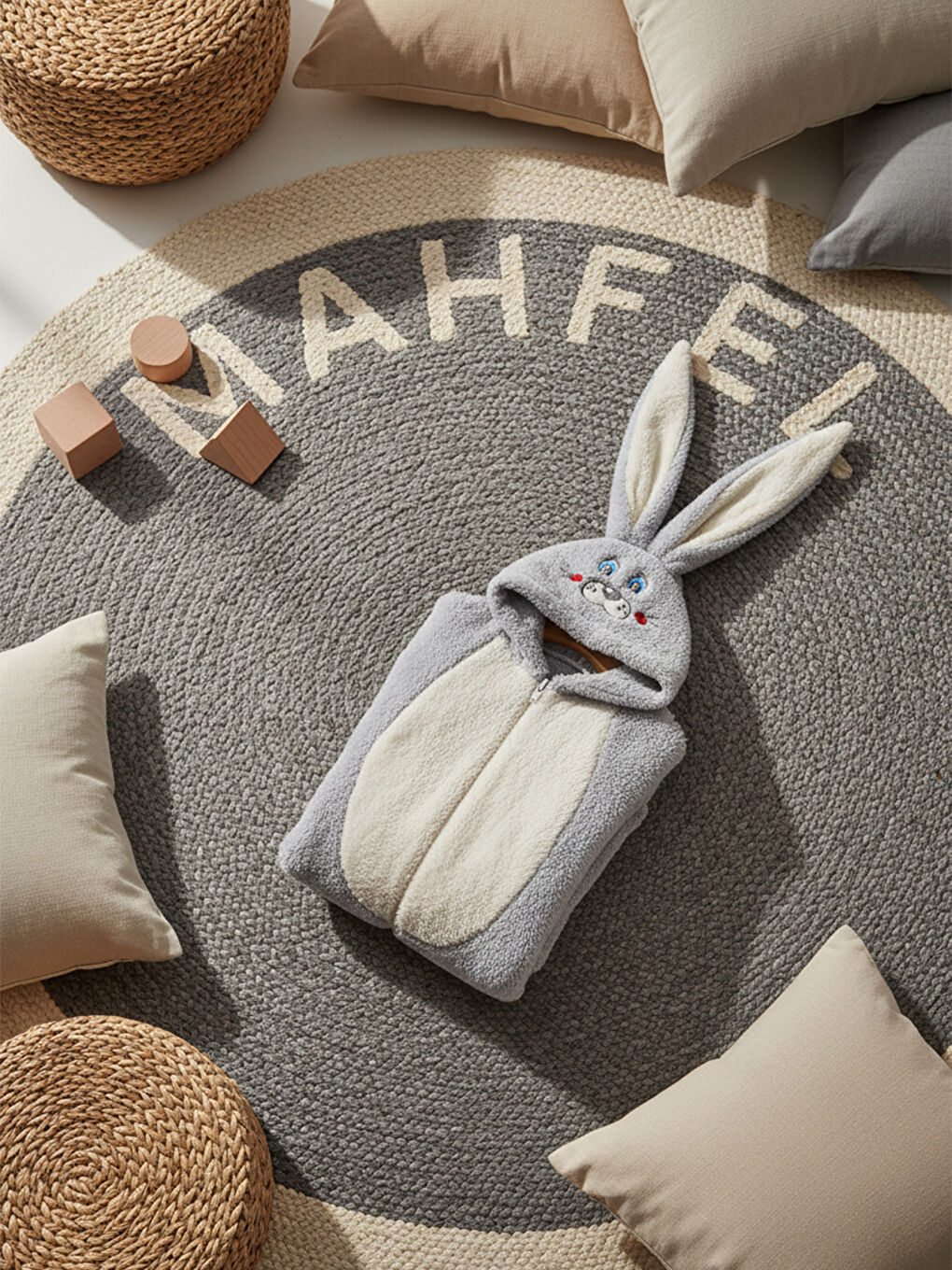 Welsoft Gri Desenli Kışlık  Uyku Tulumu 1–6 Yaş-3