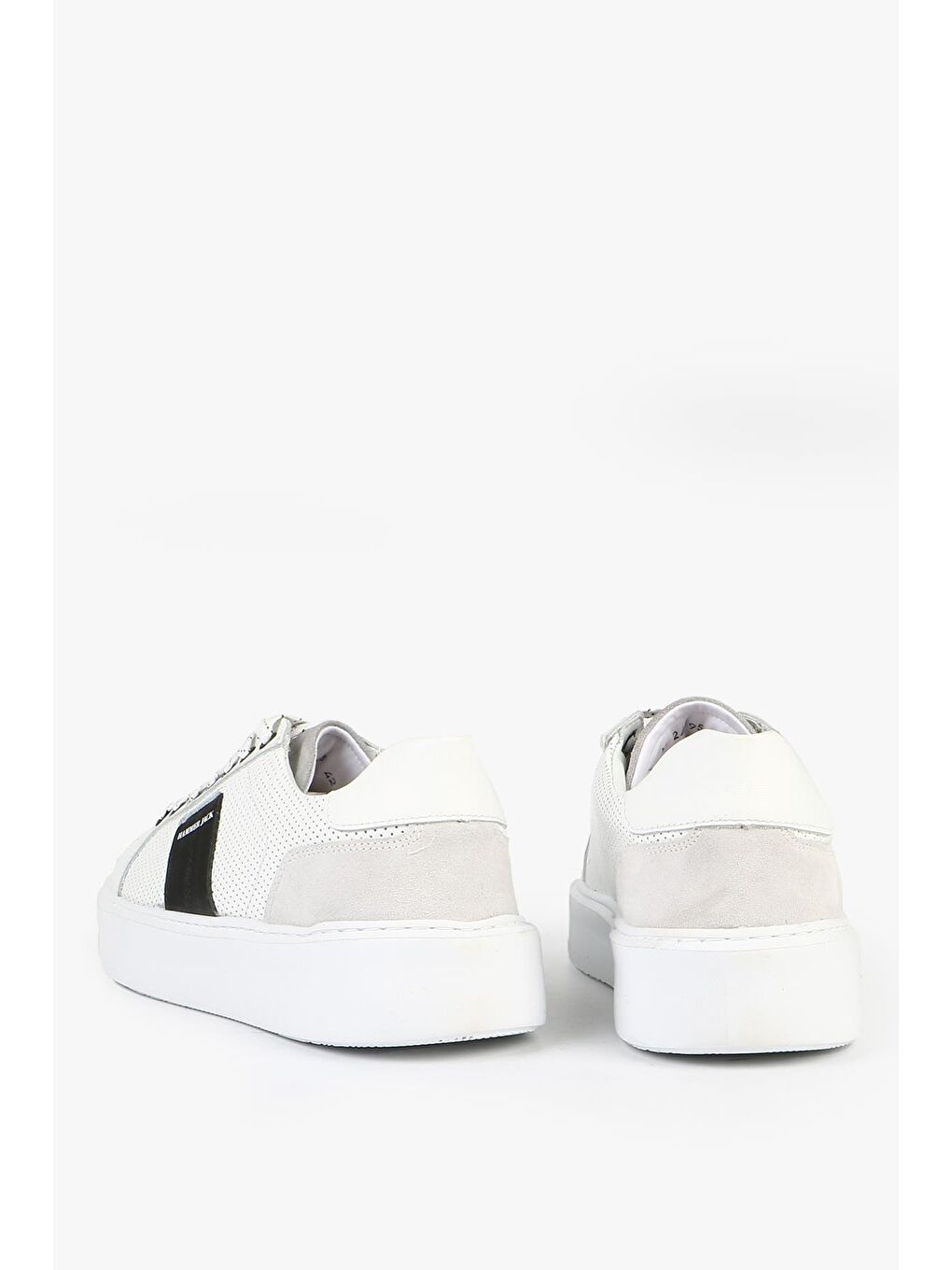 Hakiki Deri Orlean Beyaz Siyah Erkek Ayakkabı-3