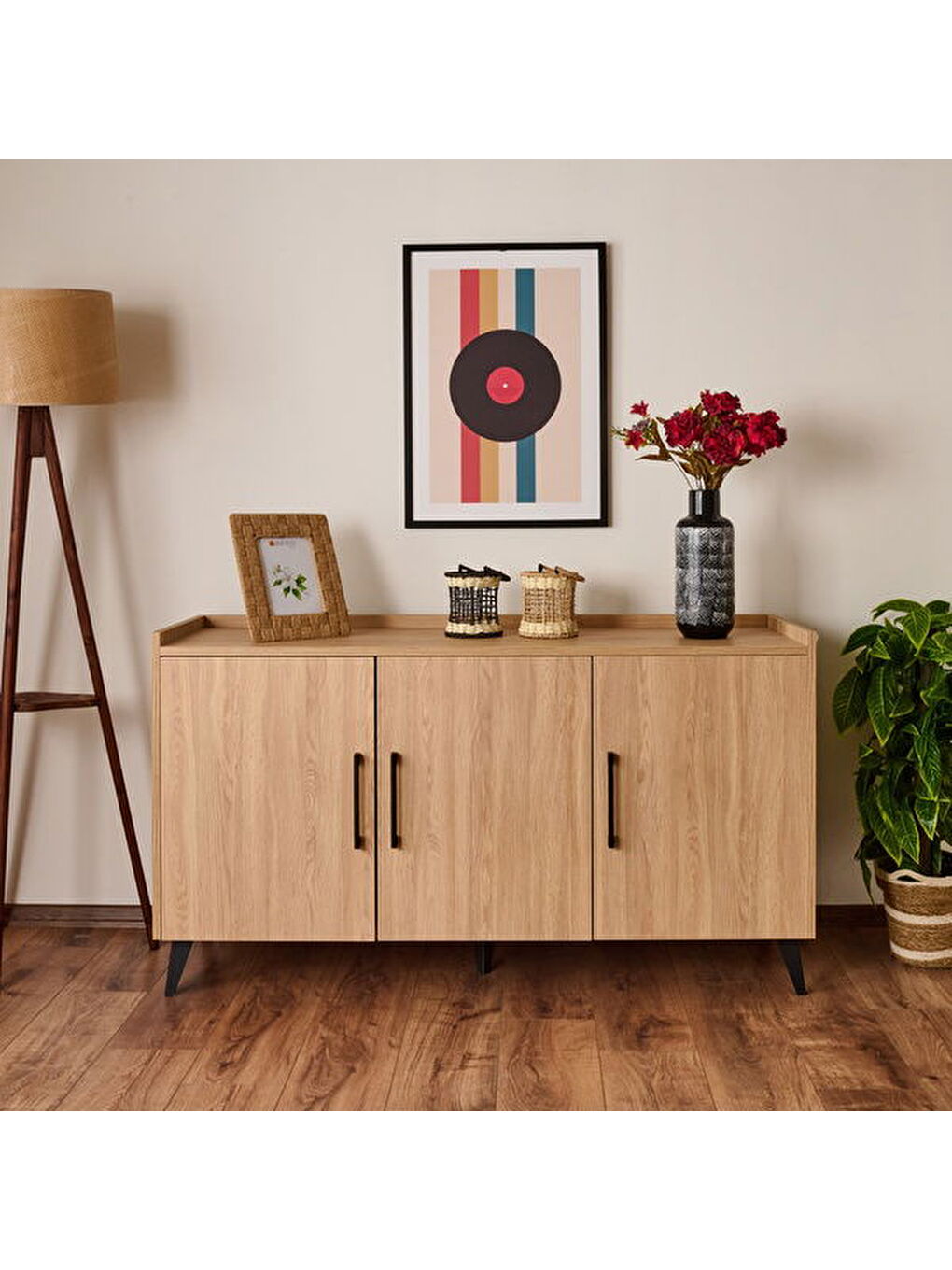 Karışık Charm 3 Kapaklı Konsol - Ebru - 140 cm