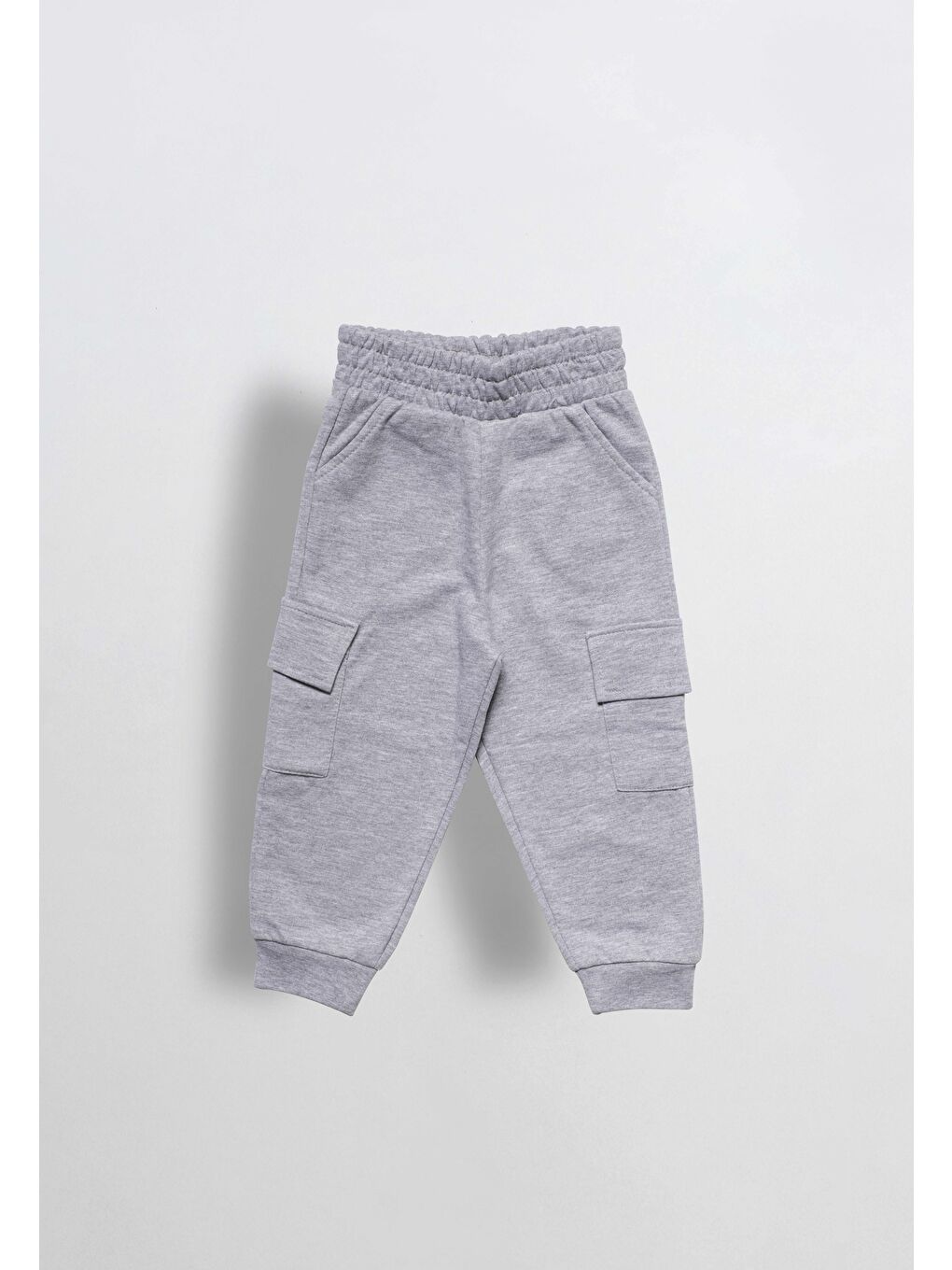 Gri Unisex %100 Pamuk Oversize Kargo Cepli Pantolon