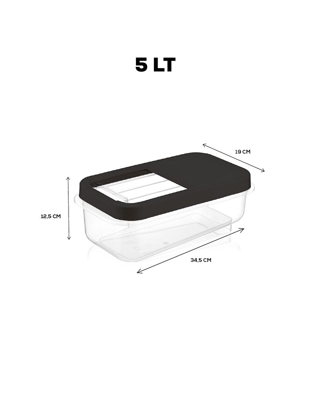 Antrasit 2'li Etiketli Kapaklı Deterjan Saklama Kutusu 5 l-1