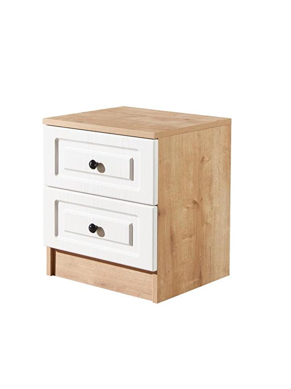 Kahverengi Ares 2 Çekmeceli Komodin - Safir Meşe / Beyaz-4