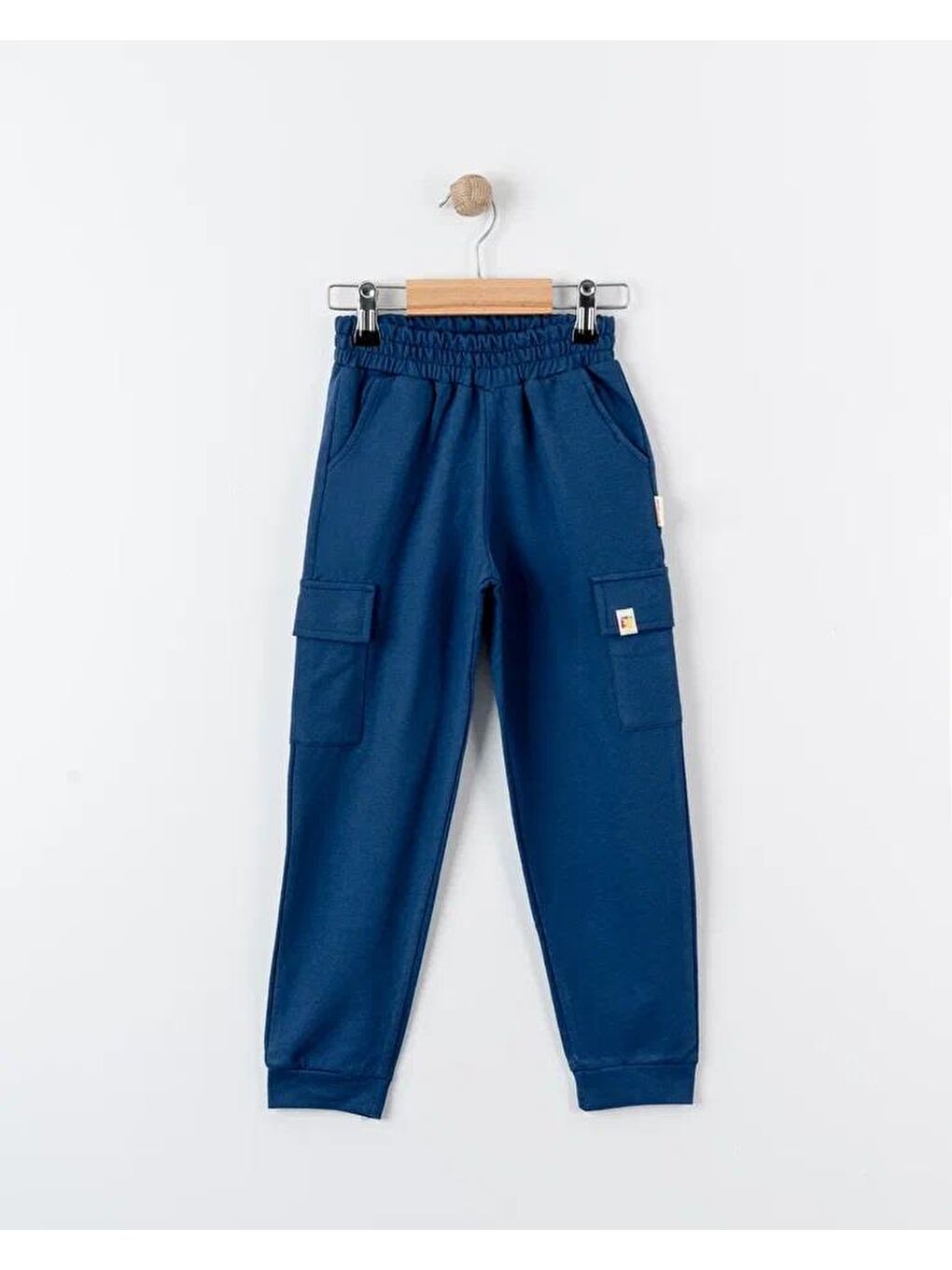 Lacivert Unisex %100 Pamuk Oversize Kargo Cepli Pantolon