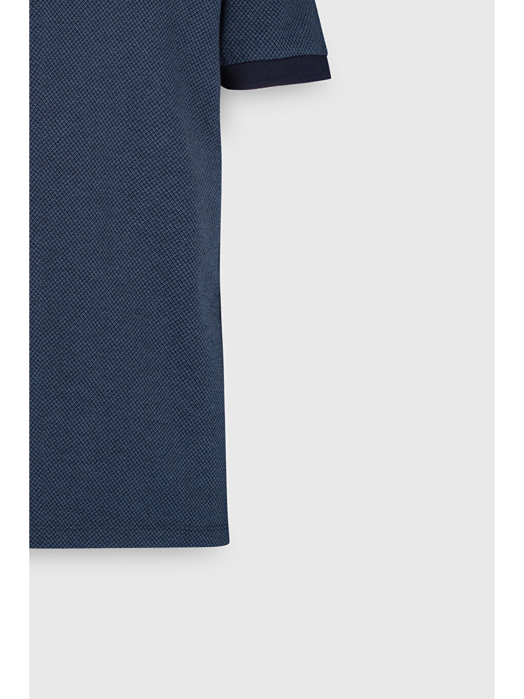 Erkek Lacivert Slim Fit Dar Kesim Polo Yaka Jakarlı Tişört-9