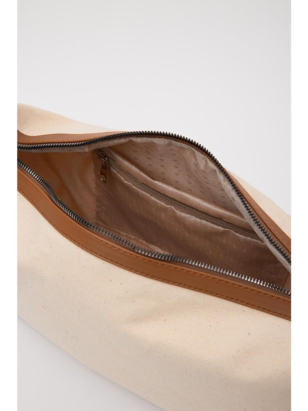 Kahverengi Elena Kanvas Baget Çanta Taba-4