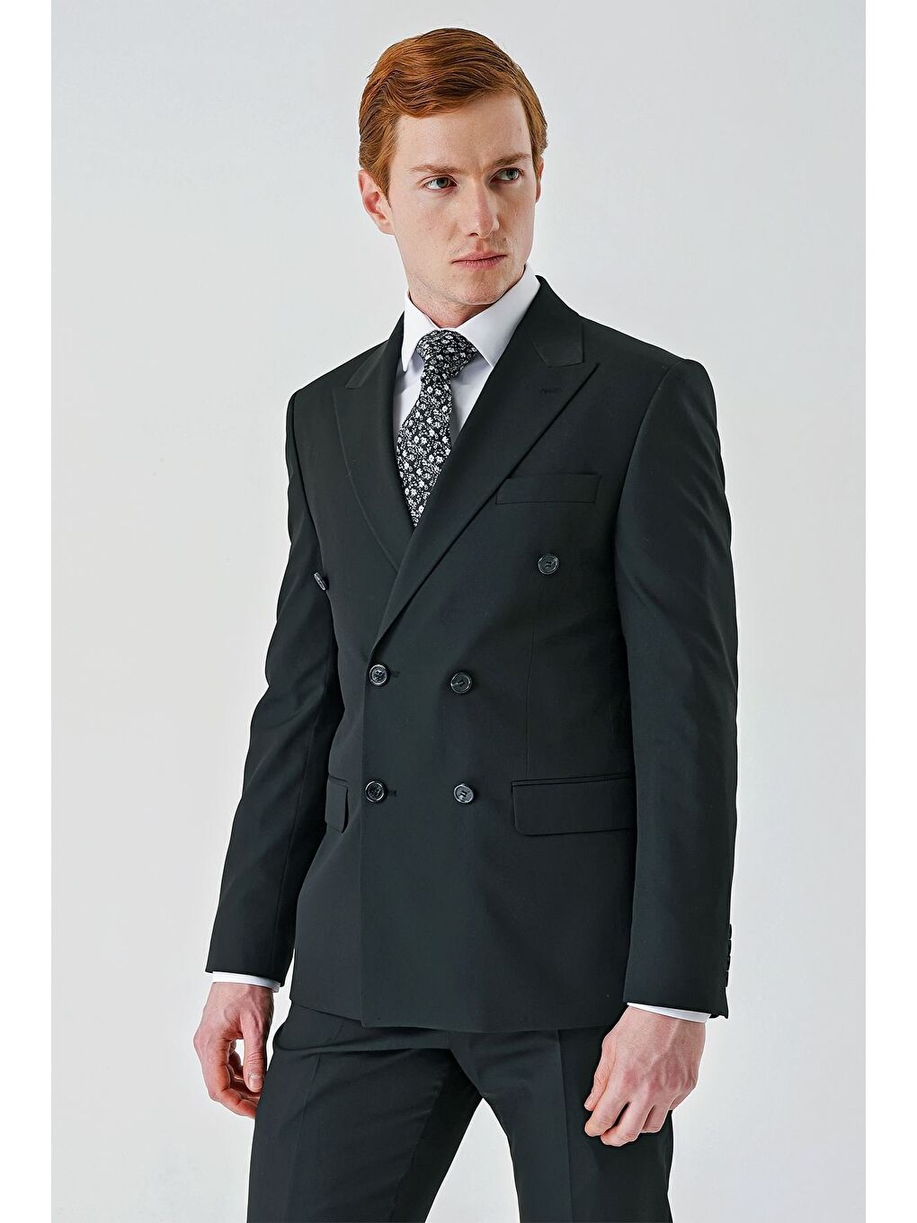 İMZA Siyah Kırlangıç Yaka Kruvaze 6 Drop Casual Takım Elbise 1001240266 - 2