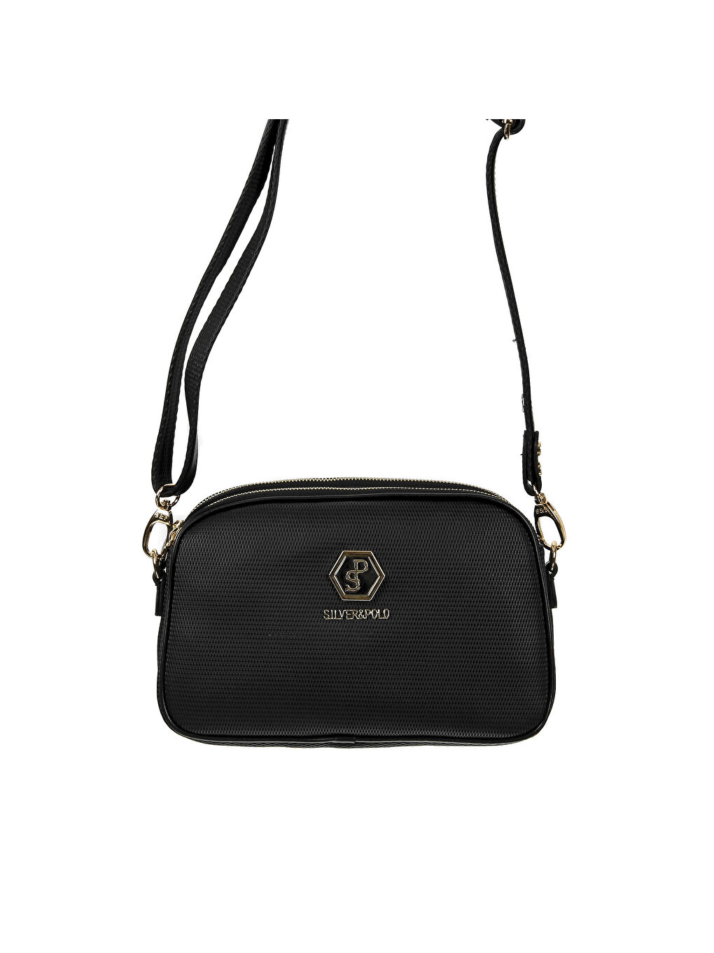 Siyah Kadın Omuz Çantası 745-11266 SILVER POLO M86 SİYAH-MAT SİYAH-1