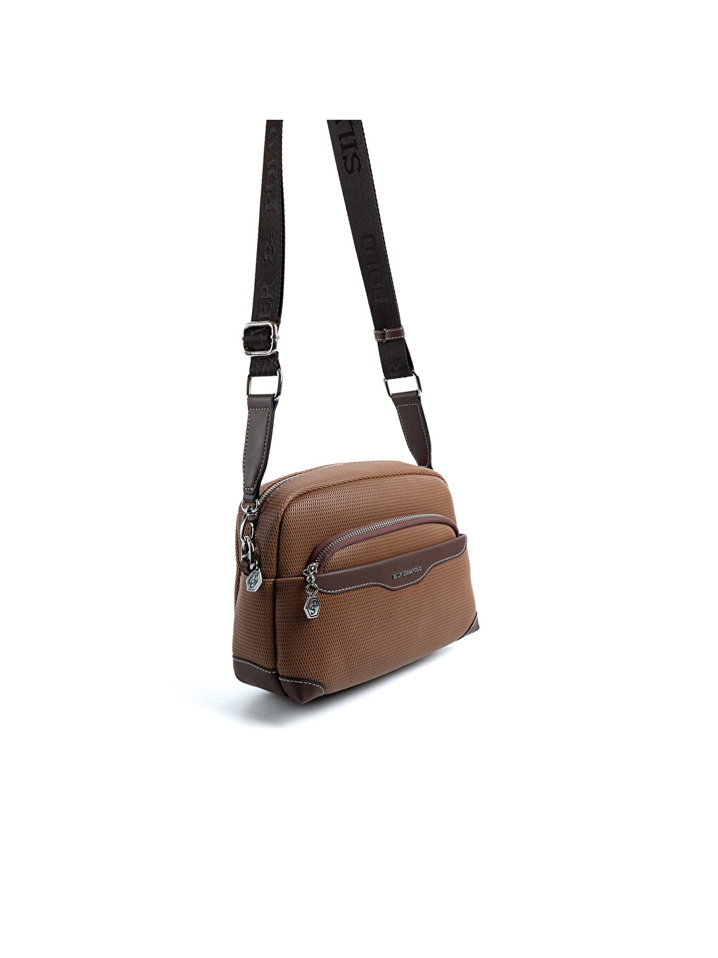Kahverengi Kadın Çapraz Çanta 1201-47997 SILVER POLO ÇAPRAZ BAYAN ÇANTASI M86 KARAMEL-MAT KAHVE-1