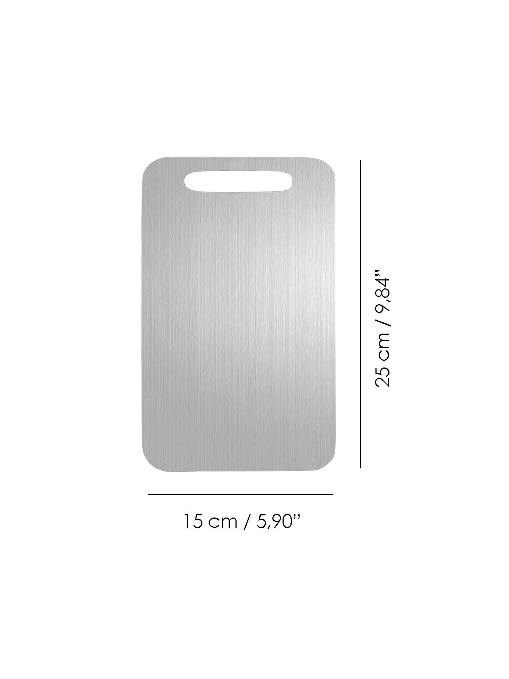 Gri 1 Adet Paslanmaz Çelik Kesme Tahtası-5