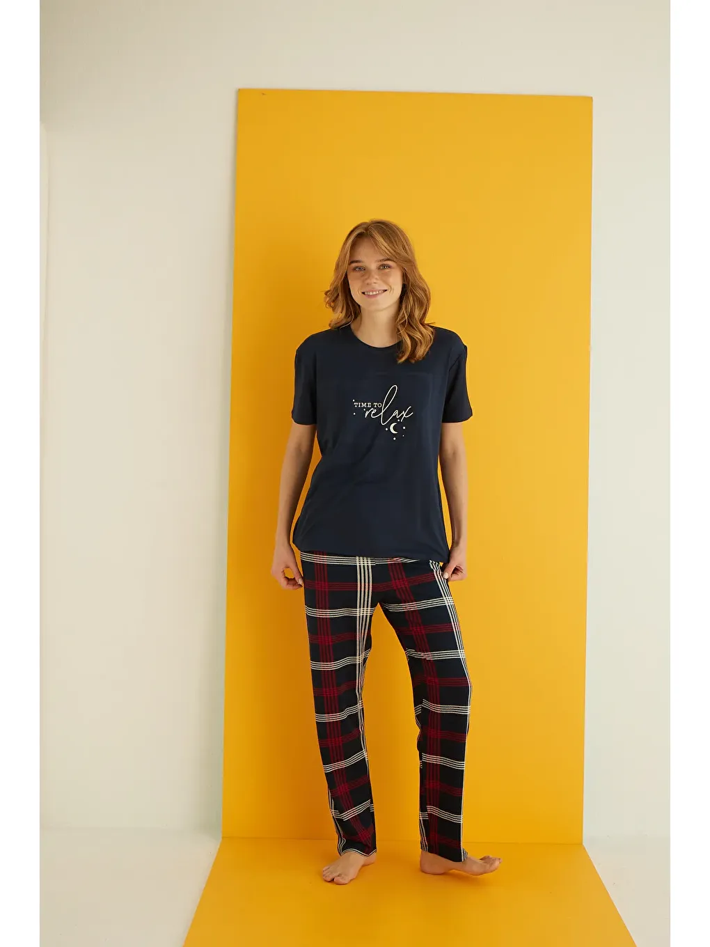 Lacivert Bamboo Pijama Takımı 7051-7-1