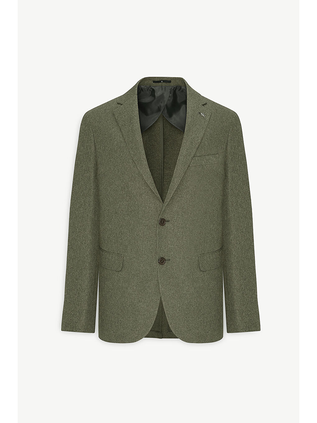 Erkek Yeşil Slim Fit Dar Kesim Mono Yaka Desenli Ceket-5