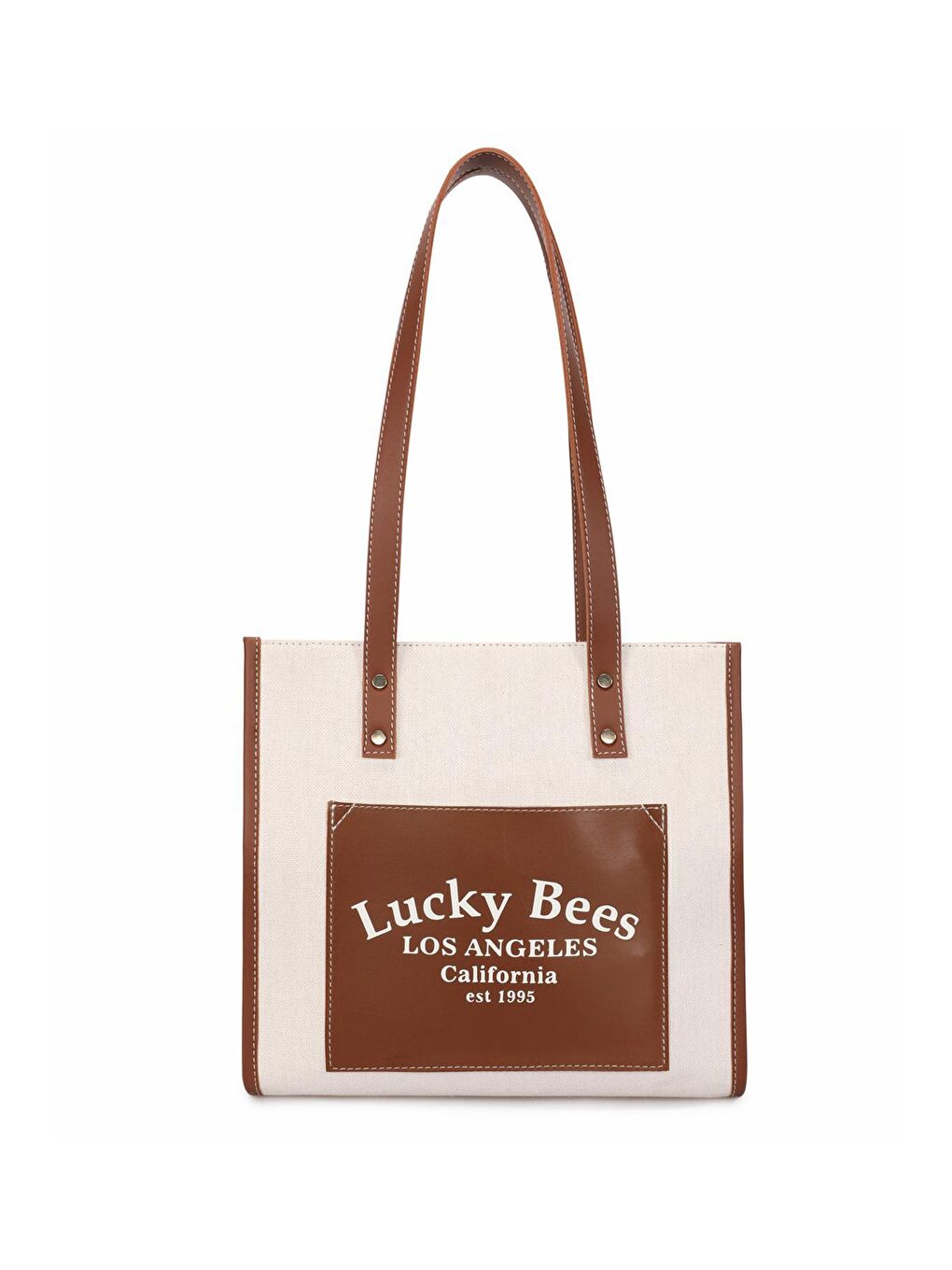 Lucky Bees Kahverengi-Sarı Kadın El ve Omuz Çantası