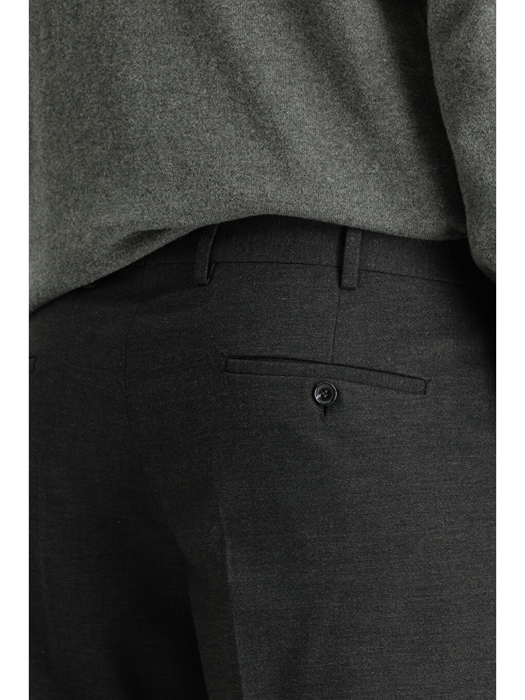 Gri Yünlü Klasik Kumaş Pantolon-4