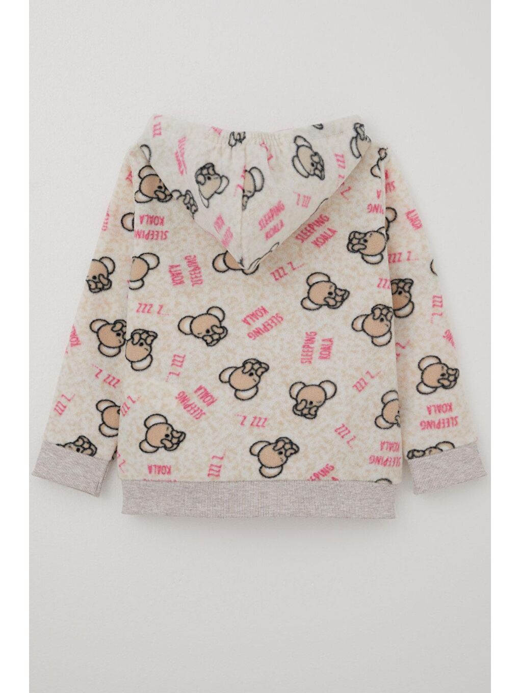 Kız Bebek Hırka Sevimli Uykucu Koala Desenli Bej Melanj (9 Ay-2 Yaş)-2