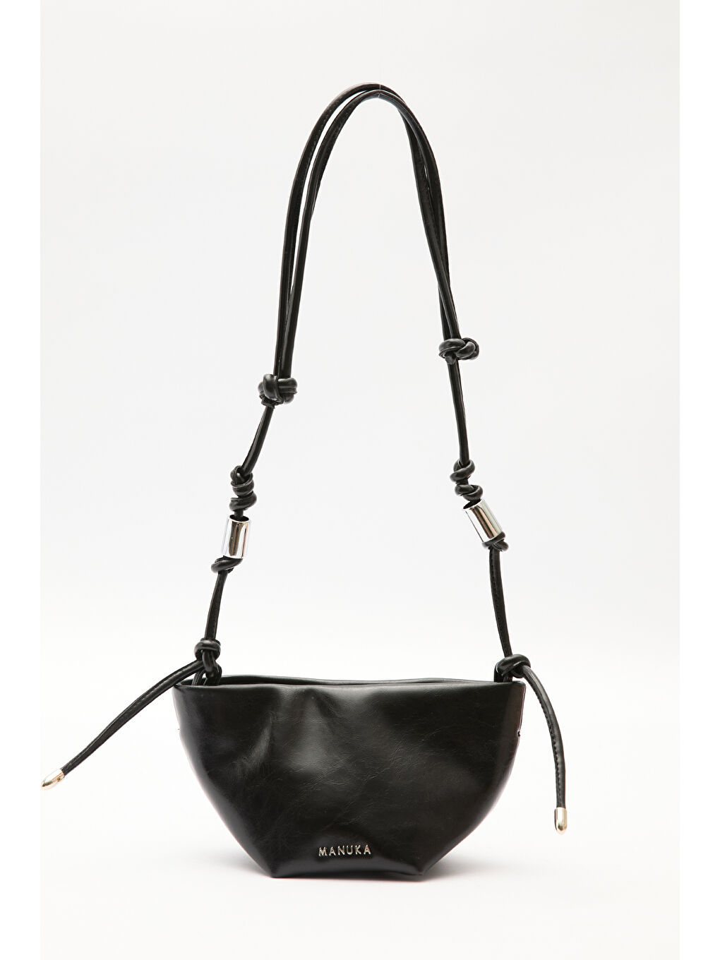 Siyah Elora Bağlama Detaylı Çanta Black Truffle