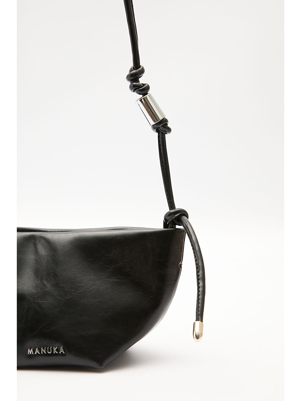 Siyah Elora Bağlama Detaylı Çanta Black Truffle-1