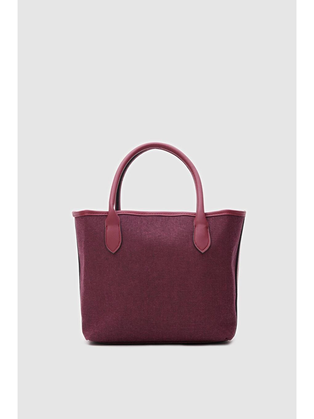 Kahverengi Manto Garnili Kanvas Omuz Çantası Bordo