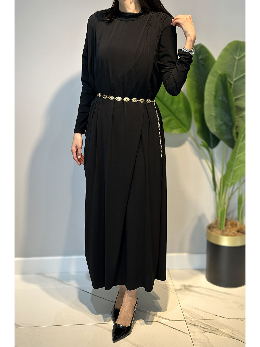 Sandy Makas Elbise 6365 Siyah