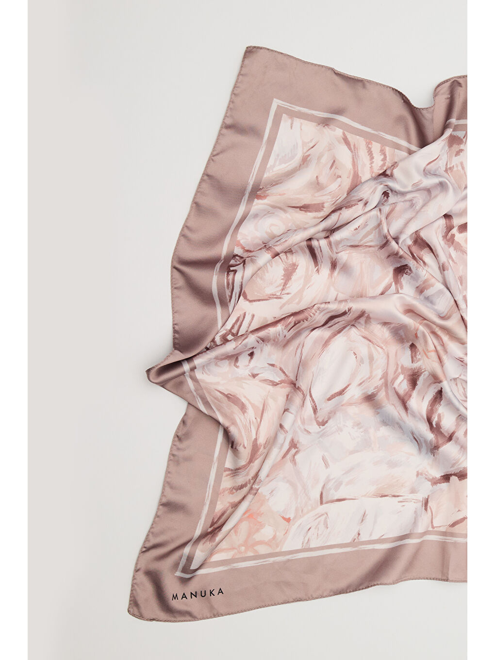 Desenli Saten Bandana Sofıa - Bej-3