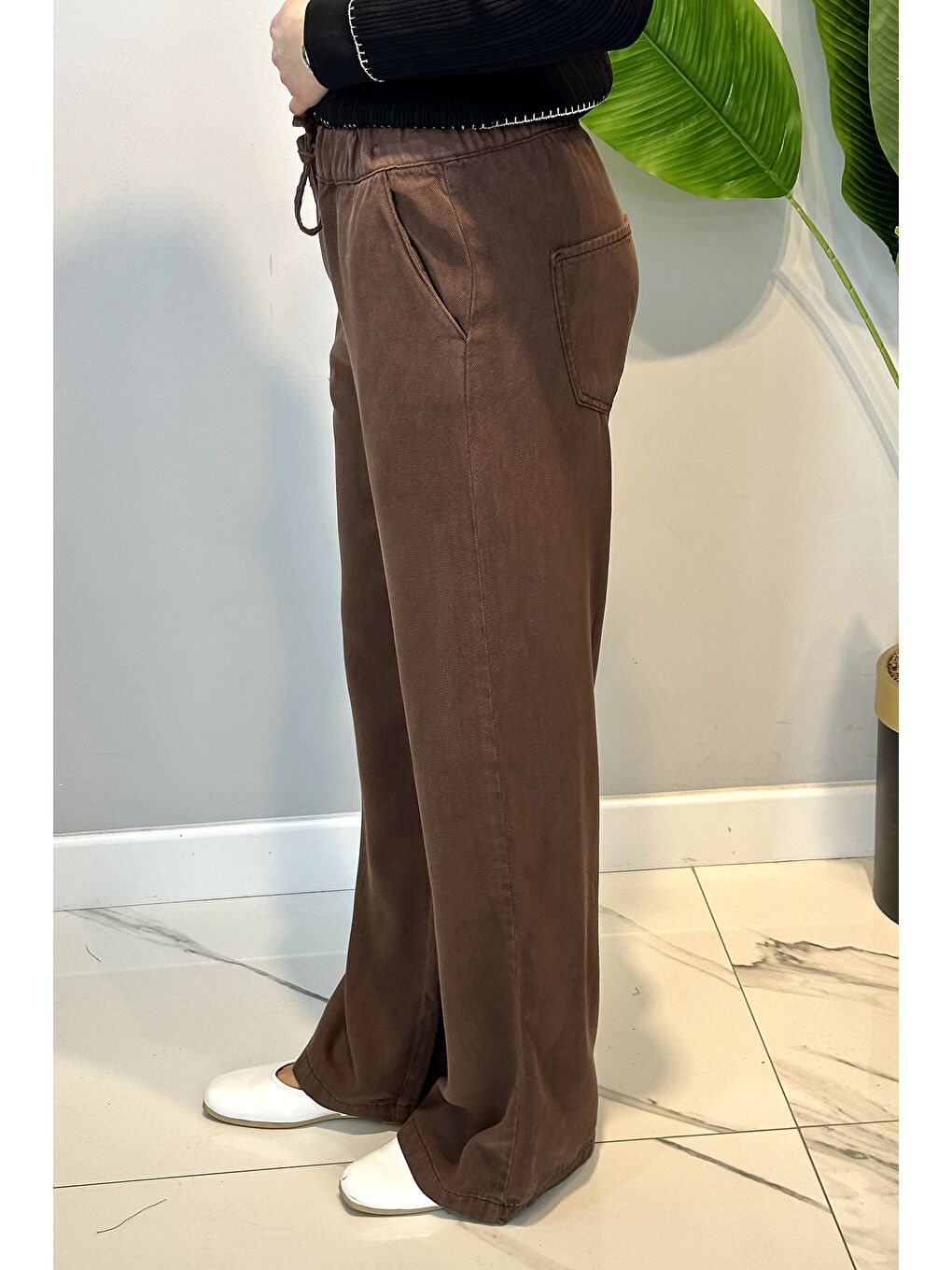 Kahverengi Lyocell Bolpaça Jean Pantolon 2773 Kahve-2