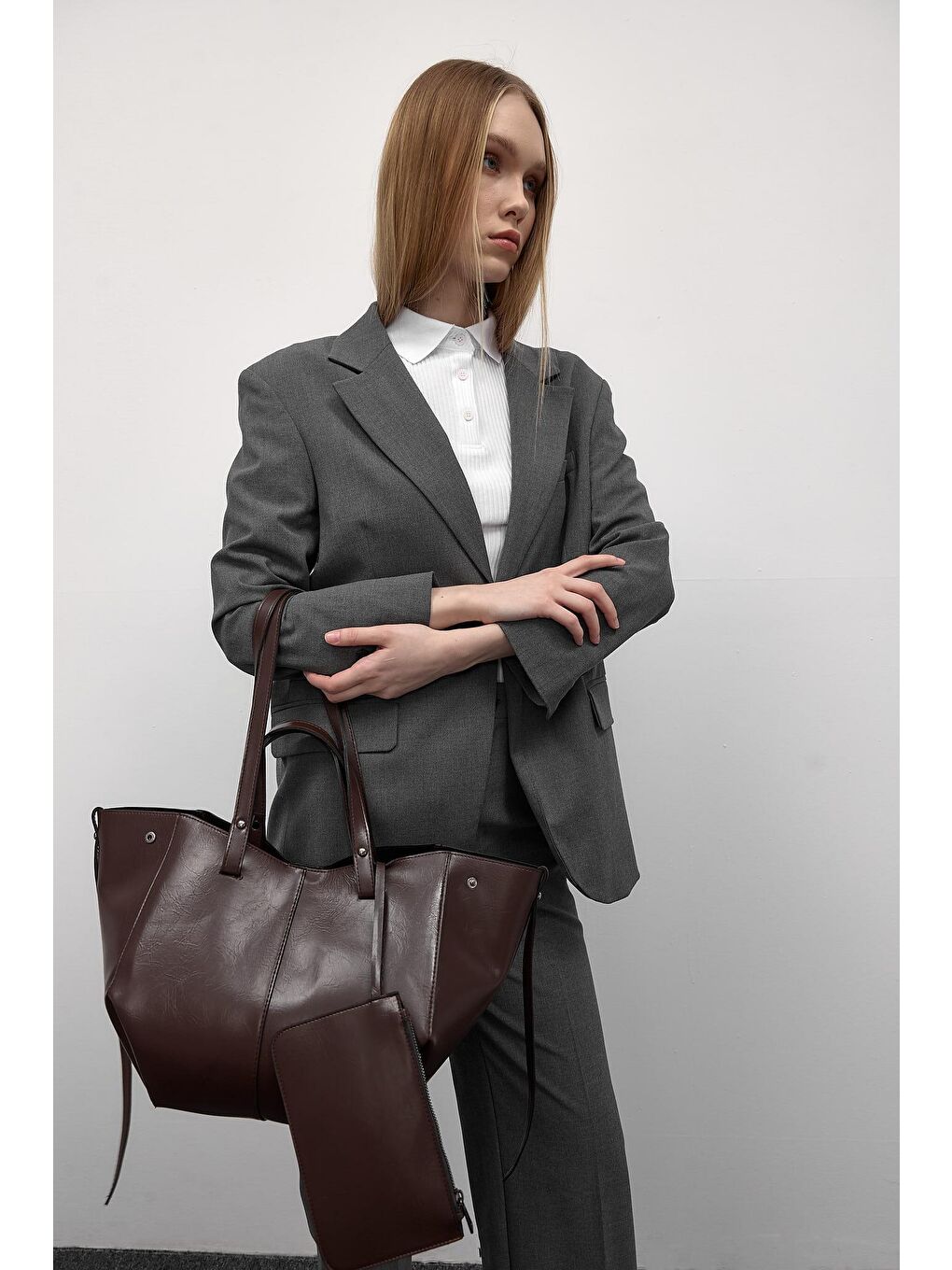 Kahverengi Champ City Omuz Çantası Acı Kahve-2