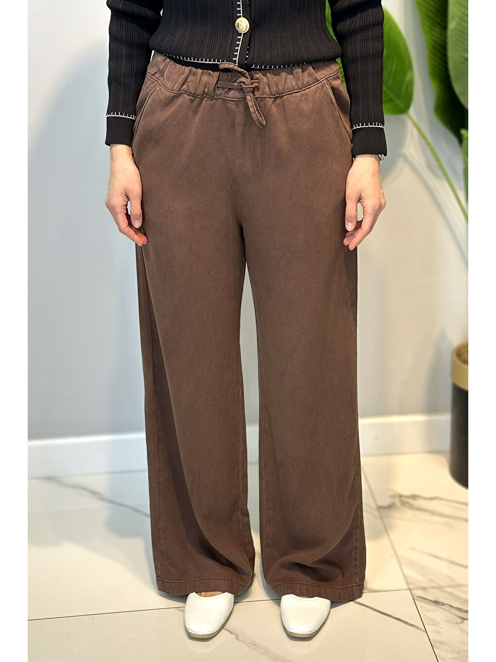 Kahverengi Lyocell Bolpaça Jean Pantolon 2773 Kahve-4