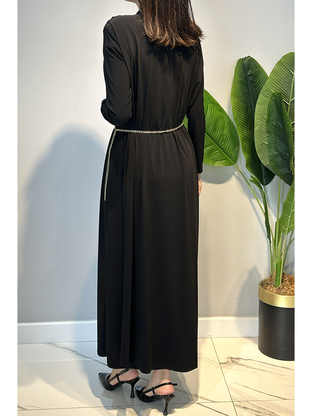 Sandy Makas Elbise 6365 Siyah-3