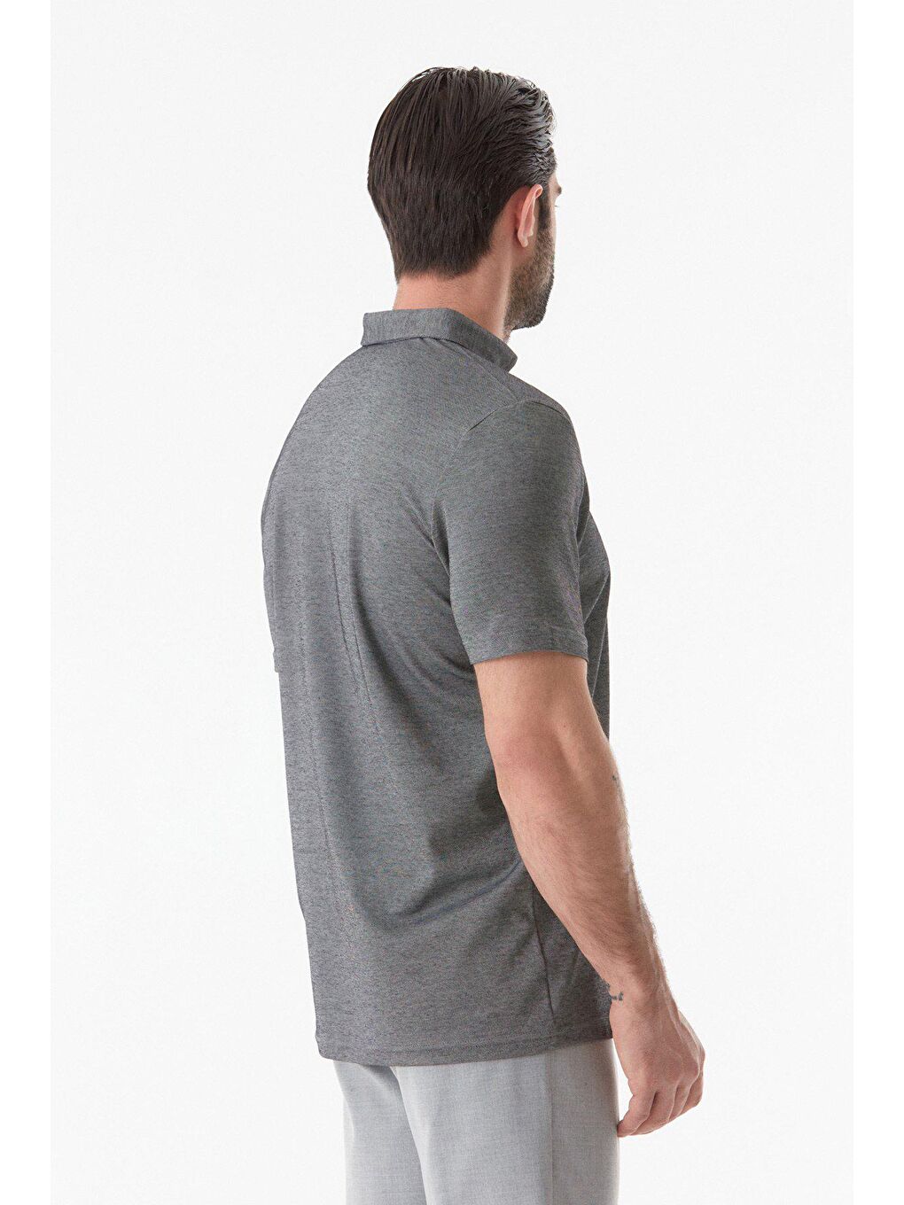 Antrasit Polo Yaka Tişört-3