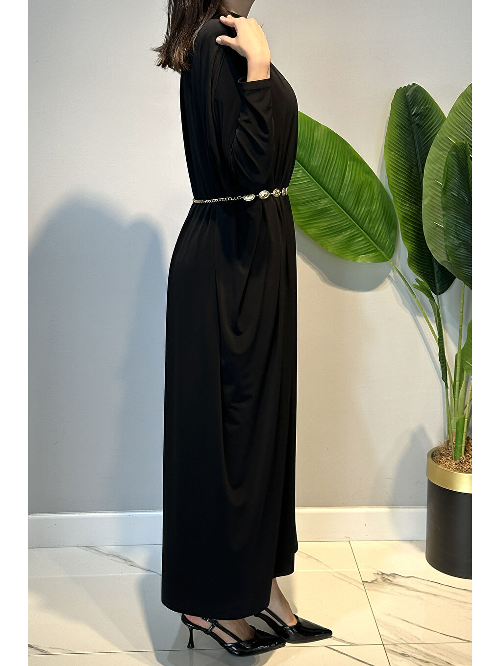 Sandy Makas Elbise 6365 Siyah-4