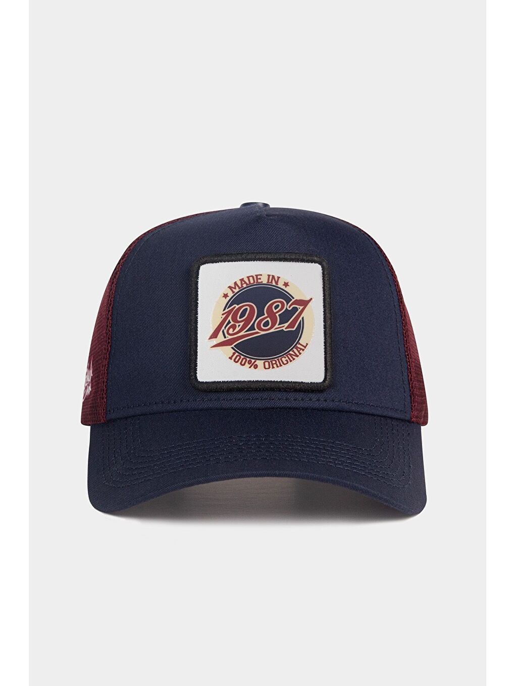 Made in 1987 Logolu Lacivert-Bordo Trucker Şapka
